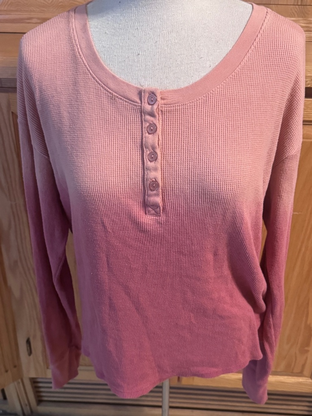 Women's Sundry Size 3 Long Sleeve Tee Blush Pink Rose Pink T-Shirt